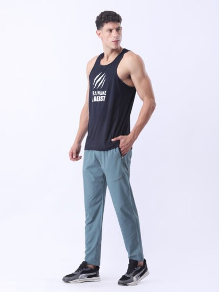 Superlight Trackpant for Men | NS Fabric Lightweight Track Pants with Zip Pockets (Olive)