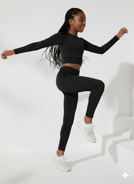 Kids Active Set | Full Sleeves Tank Top & Tummy Tucker Cord Set with Thumb Hole